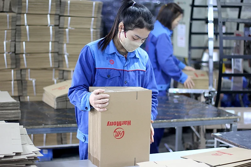 Công nhân Thành Phát kiểm tra thùng thành phẩm